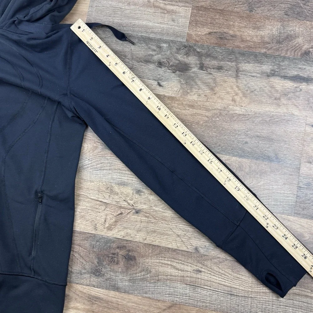 Lululemon Women's Stride Jacket Hooded Color Black Size 12 Full Zip